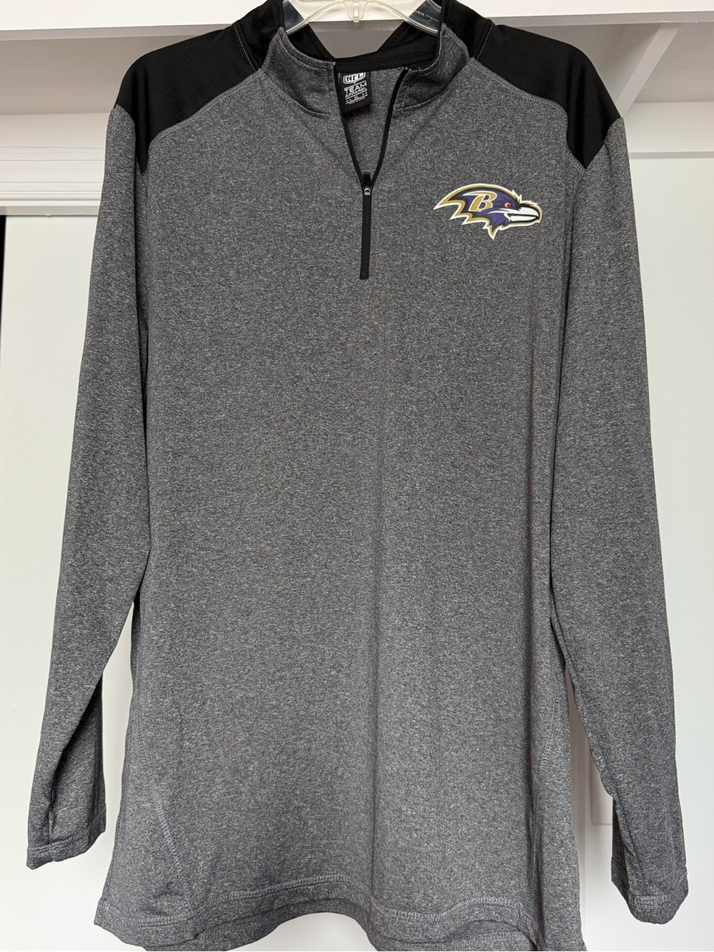 NFL Baltimore Ravens Gray and Black Quarter-Zip Pullover